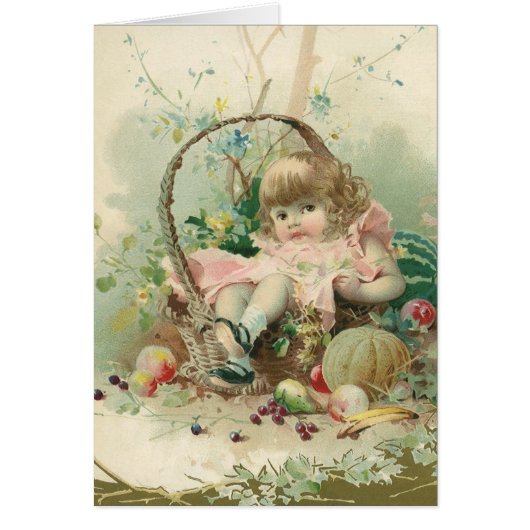 ヴィンテージビクトリアンチャイルド、女の子春フルーツバスケット (正面)