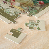 ヴィンテージビクトリアンチャイルド、女の子春フルーツバスケット ジグソーパズル (側面)