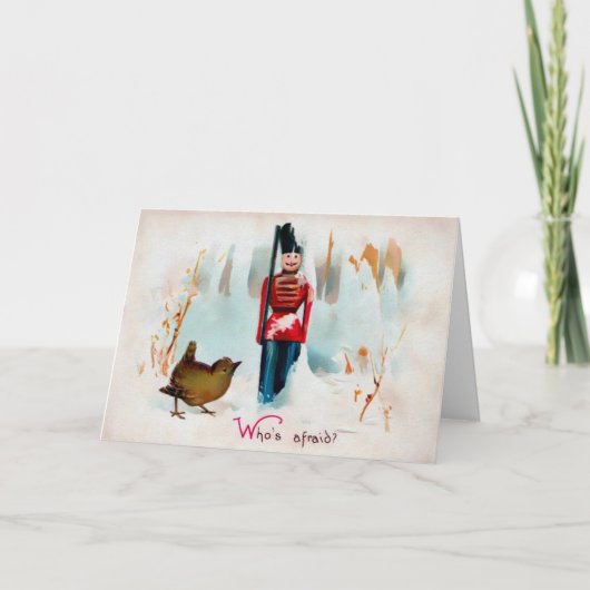 ヴィンテージビクトリアンティンソルジャークリスマスカード シーズンカード (正面)