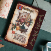 ヴィンテージビクトリアンディケンスクリスマスカロル挨拶 シーズンポストカード