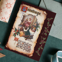 ヴィンテージビクトリアンディケンスクリスマスカロル挨拶