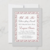 ヴィンテージビクトリアンディバコルセットバチェロレッテ 招待状 (裏面)