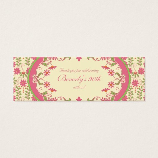 ヴィンテージビクトリアンデイジーフローラメッセージカード (正面)