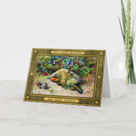 ヴィンテージビクトリアンデッドバードクリスマスカード シーズンカード