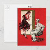 ヴィンテージビクトリアンデビルガール ポストカード (正面/裏面)