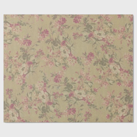 ヴィンテージビクトリアントレンディーフローリストファンシー ラッピングペーパー (フラット)