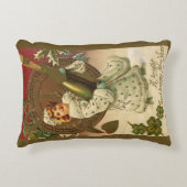 ヴィンテージビクトリアンニューイヤーエブシャンパンエンジェル アクセントクッション (正面)