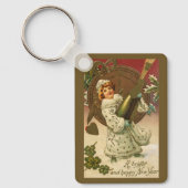ヴィンテージビクトリアンニューイヤーエブシャンパンエンジェル キーホルダー (正面)