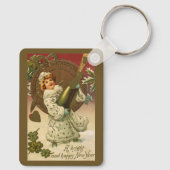ヴィンテージビクトリアンニューイヤーエブシャンパンエンジェル キーホルダー (裏面)