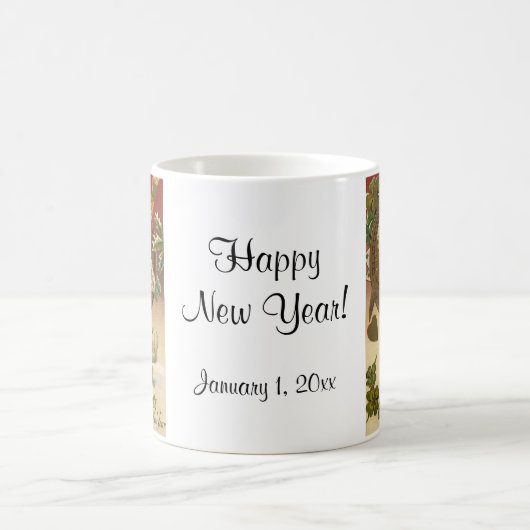 ヴィンテージビクトリアンニューイヤーエブシャンパンエンジェル コーヒーマグカップ (中央)