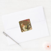 ヴィンテージビクトリアンニューイヤーエブシャンパンエンジェル スクエアシール (封筒)