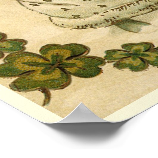 ヴィンテージビクトリアンニューイヤーエブシャンパンエンジェル ポスター (角)