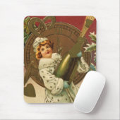ヴィンテージビクトリアンニューイヤーエブシャンパンエンジェル マウスパッド (マウス)