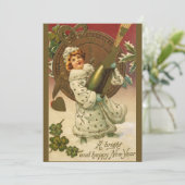 ヴィンテージビクトリアンニューイヤーエブシャンパンエンジェル 招待状 (スタンド正面)