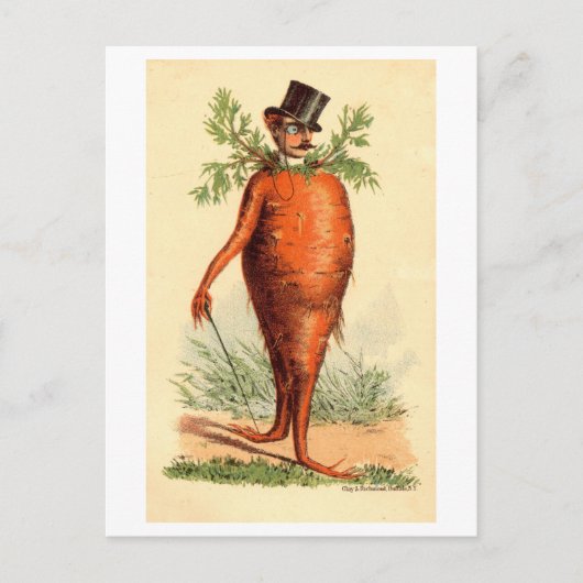 ヴィンテージビクトリアンニンジン体 ポストカード (正面)