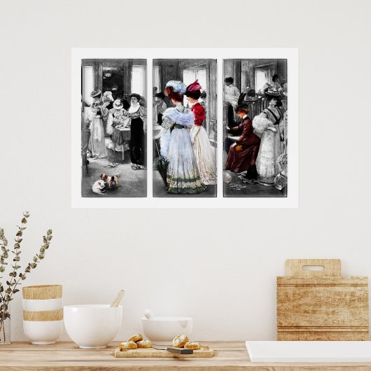 ヴィンテージビクトリアンハイファッションアート ポスター (キッチン)