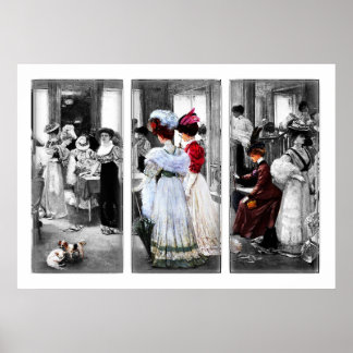 ヴィンテージビクトリアンハイファッションアート ポスター