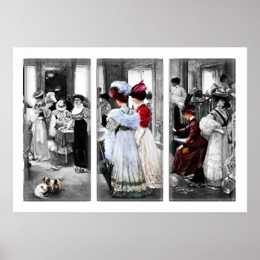 ヴィンテージビクトリアンハイファッションアート ポスター (正面)