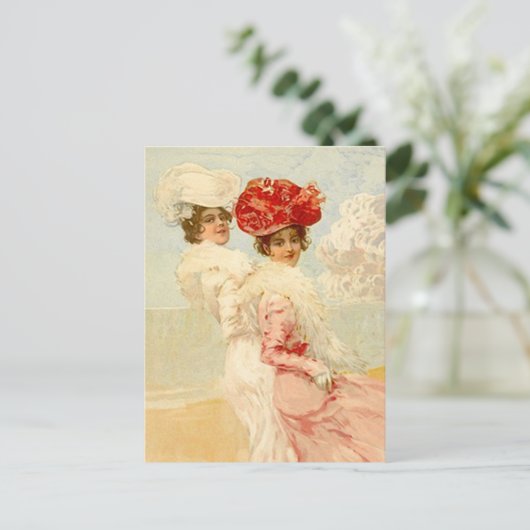 ヴィンテージビクトリアンハガキのビーチ ポストカード (スタンド正面)