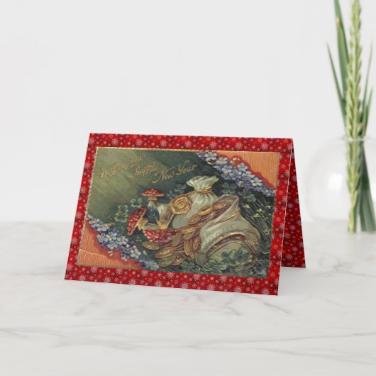 ヴィンテージビクトリアンハッピーニューイヤー シーズンカード (正面)