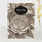 ヴィンテージビクトリアンハロウィーンゴシックバラ カード (黄色い花)