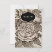 ヴィンテージビクトリアンハロウィーンゴシックバラ サンキューカード (正面)