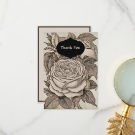 ヴィンテージビクトリアンハロウィーンゴシックバラ サンキューカード