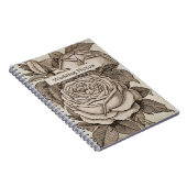 ヴィンテージビクトリアンハロウィーンゴシックバラ ノートブック (右側)