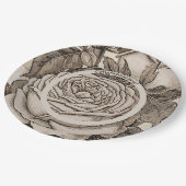 ヴィンテージビクトリアンハロウィーンゴシックバラ ペーパープレート (アングル)