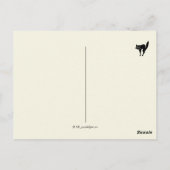 ヴィンテージビクトリアンハロウィーンブラックキャットとカボチャ ポストカード (裏面)