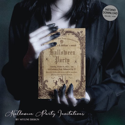 ヴィンテージビクトリアンハロウィーン 招待状