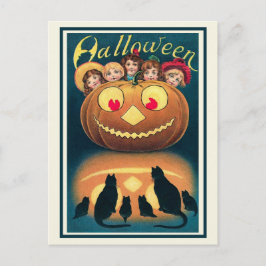 ヴィンテージビクトリアンハロウィ不気味ンジャックオランタン ポストカード
