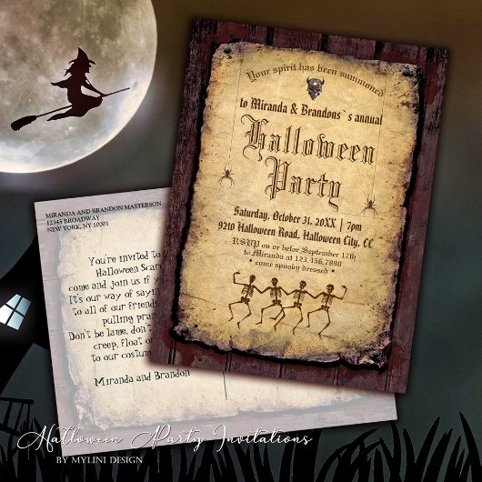 ヴィンテージビクトリアンハローウィンパーティ葉書 ポストカード