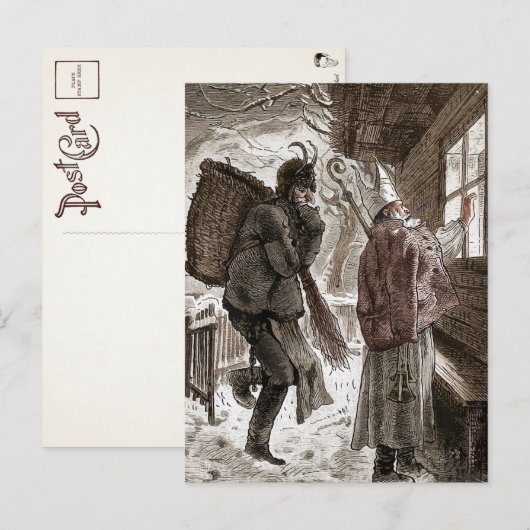 ヴィンテージビクトリアンハンス・トラップとセント・ニック・ハガキ ポストカード (正面/裏面)