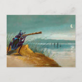 ヴィンテージビクトリアンバグと月はがき ポストカード (正面)