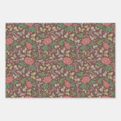 ヴィンテージビクトリアンバタフライオールド鍵ホワイトデイジー ラッピングペーパーシート (正面)