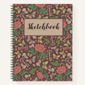 ヴィンテージビクトリアンバタフライオールド鍵Sketchbook ノートブック (正面)