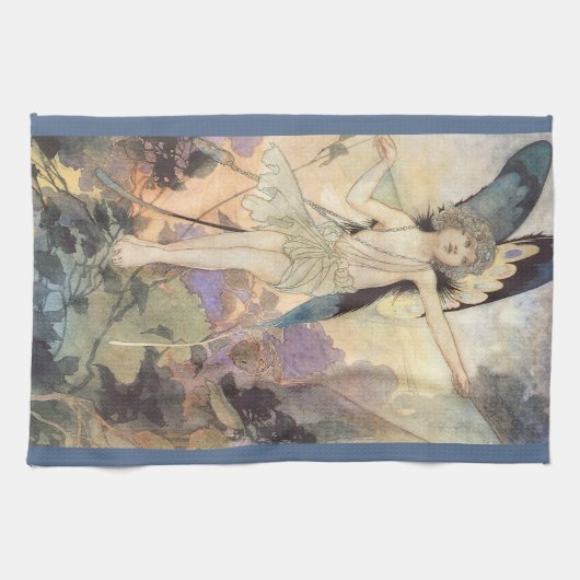 ヴィンテージビクトリアンバタフライフェアリーバイロビンソン キッチンタオル (横)