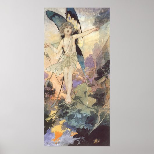 ヴィンテージビクトリアンバタフライフェアリーバイロビンソン ポスター (正面)