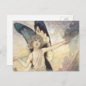 ヴィンテージビクトリアンバタフライフェアリーバイロビンソン ポストカード (正面/裏面)