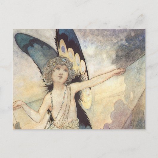 ヴィンテージビクトリアンバタフライフェアリーバイロビンソン ポストカード (正面)