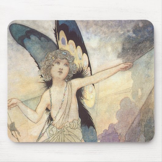 ヴィンテージビクトリアンバタフライフェアリーバイロビンソン マウスパッド (正面)