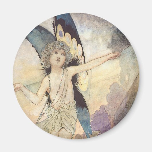 ヴィンテージビクトリアンバタフライフェアリーバイロビンソン マグネット (正面)