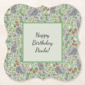 ヴィンテージビクトリアンバニーラビットベリーガーデンイースター ペーパーコースター (正面)