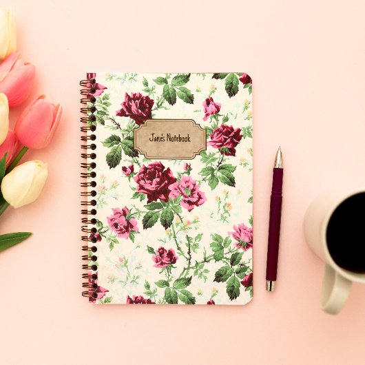 ヴィンテージビクトリアンバラパターン名前をカスタムする ノートブック