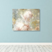 ヴィンテージビクトリアンバラフローラと金ゴールドアクセント キャンバスプリント (インサイチュ (ウッドフロア))