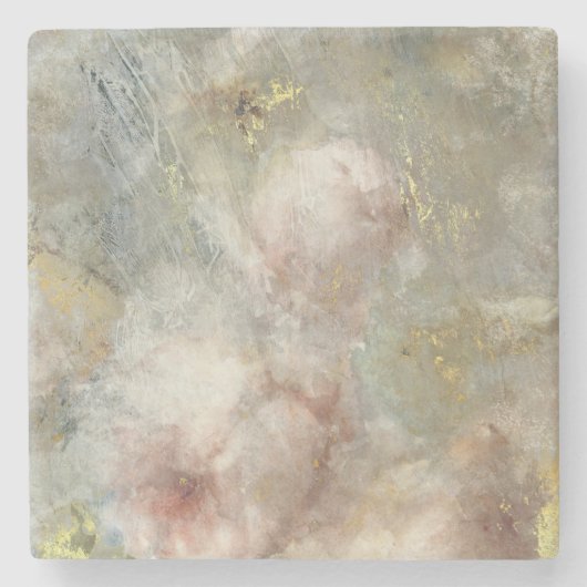 ヴィンテージビクトリアンバラフローラと金ゴールドアクセント ストーンコースター (正面)