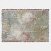 ヴィンテージビクトリアンバラフローラと金ゴールドアクセント スローブランケット (正面)