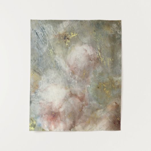 ヴィンテージビクトリアンバラフローラと金ゴールドアクセント タペストリー (正面)