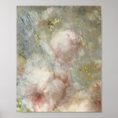 ヴィンテージビクトリアンバラフローラと金ゴールドアクセント ポスター (正面)